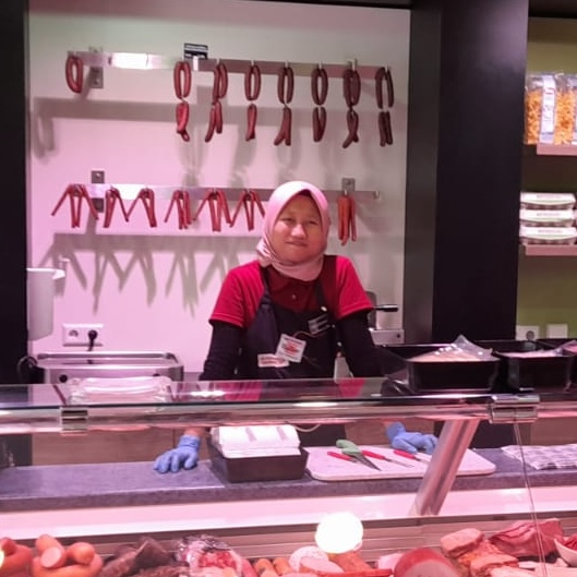 Azubi at Meat Shop